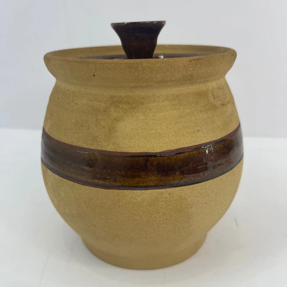 Vintage Ceramic Honey Pot Hunny Jar with Lid‎ Rustic Farmhouse Decor Winnie Pooh